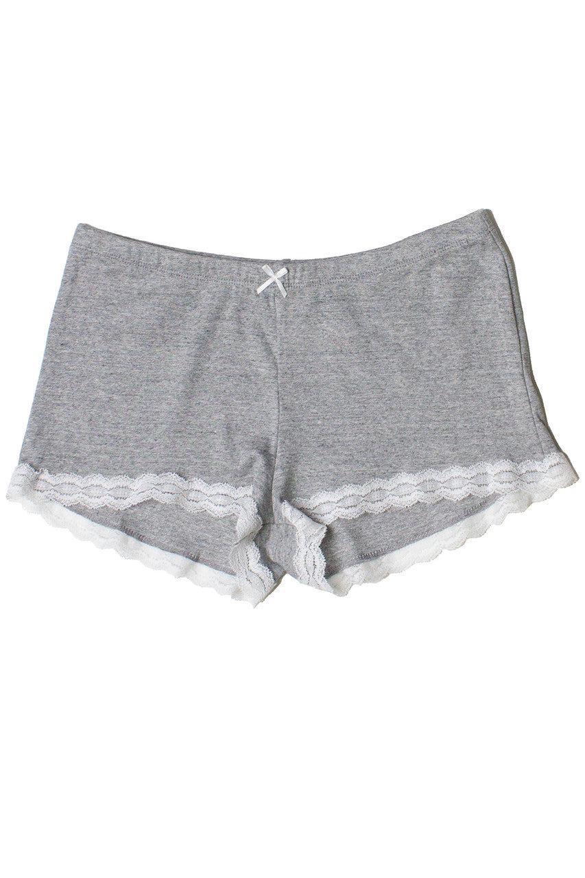 Lace Trim Bow Detail Short Lounge Shorts