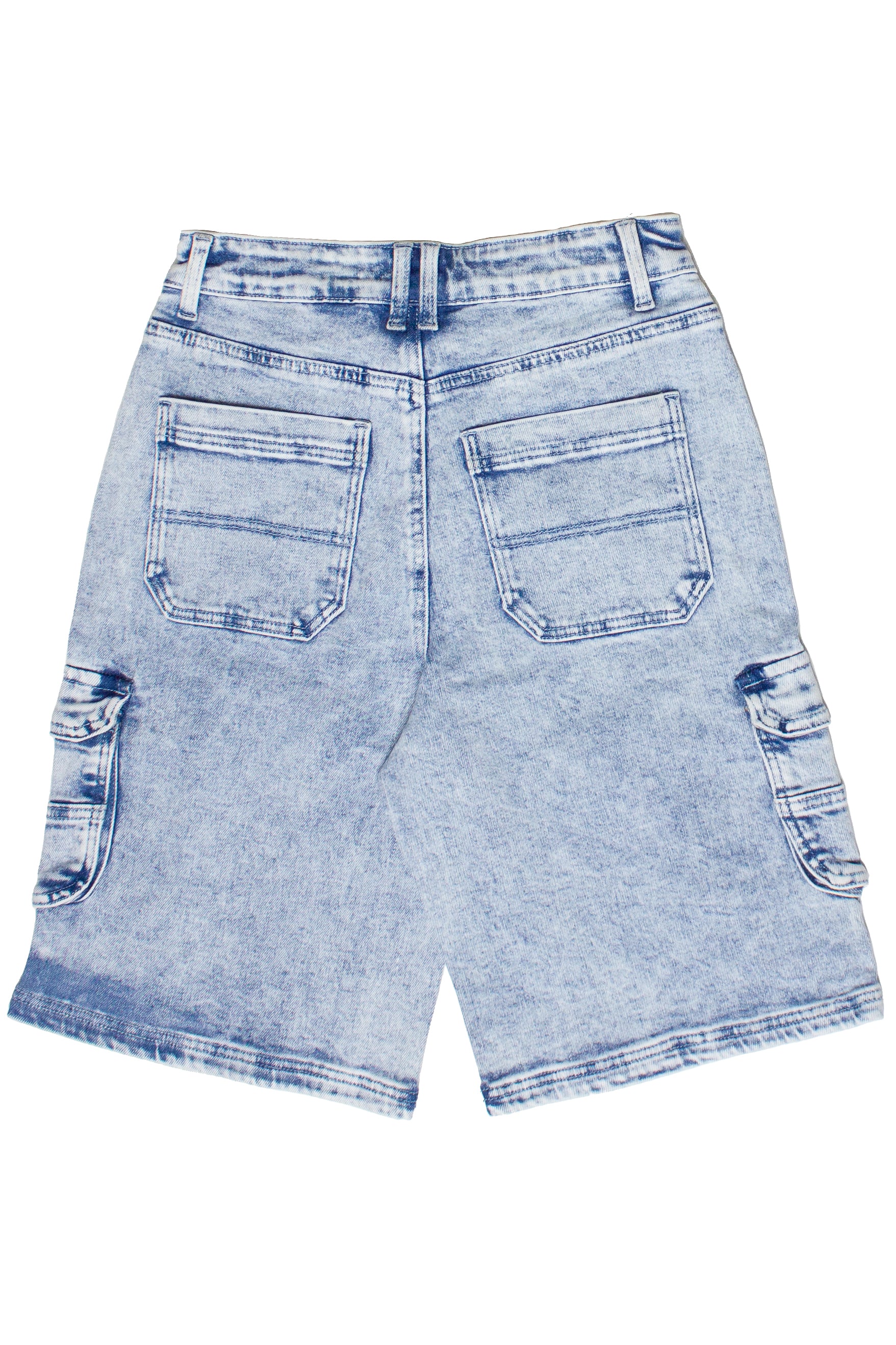 Acid Wash Cargo Jorts - Light
