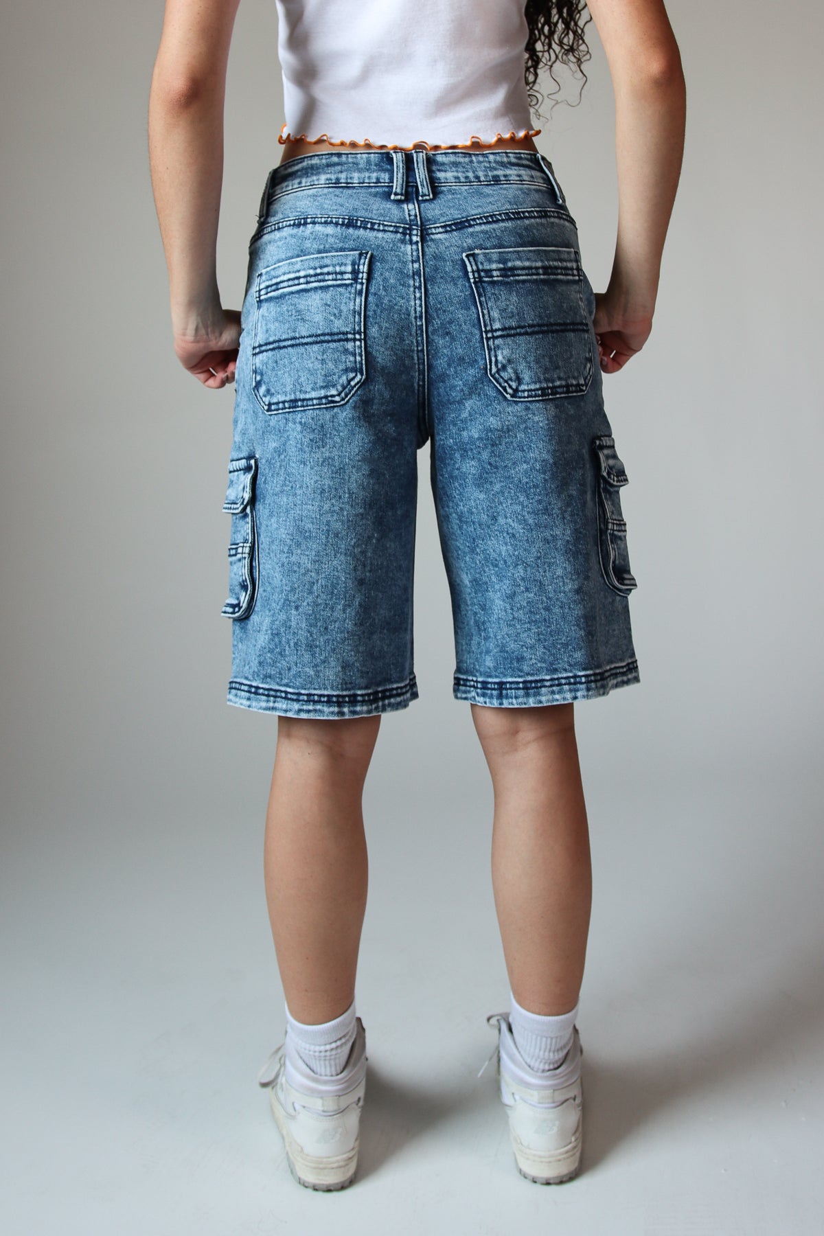 Acid Wash Cargo Jorts - Medium