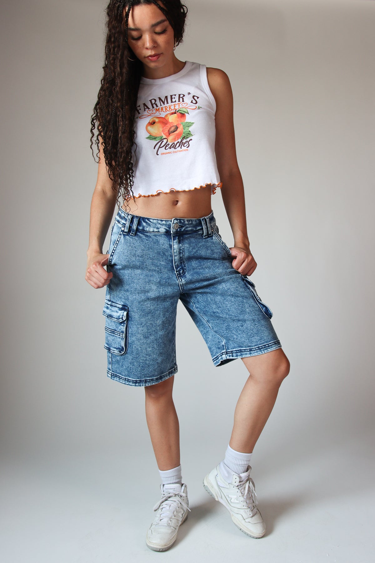 Acid Wash Cargo Jorts - Medium