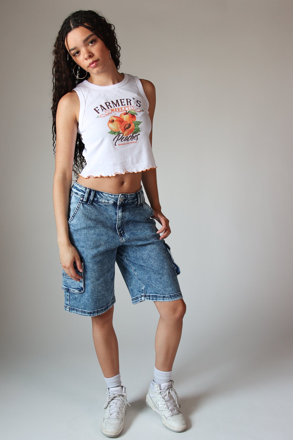 Acid Wash Cargo Jorts - Medium