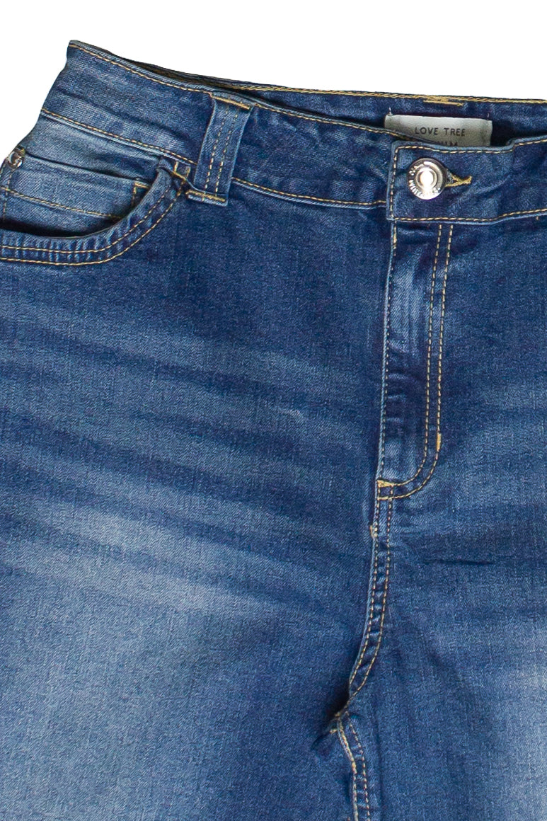 Stretch Denim Jorts - Blue