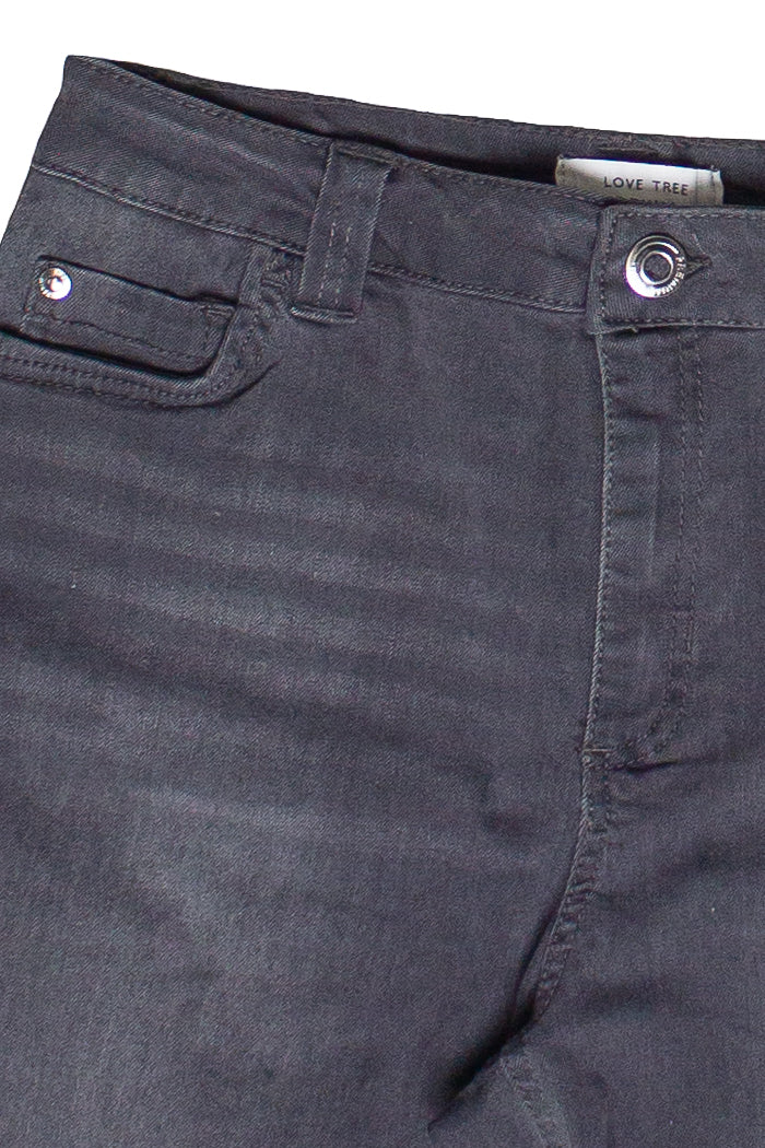 Stretch Denim Jorts - Gray