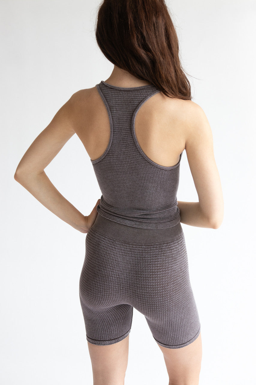 Waffle Knit Seamless Biker Shorts