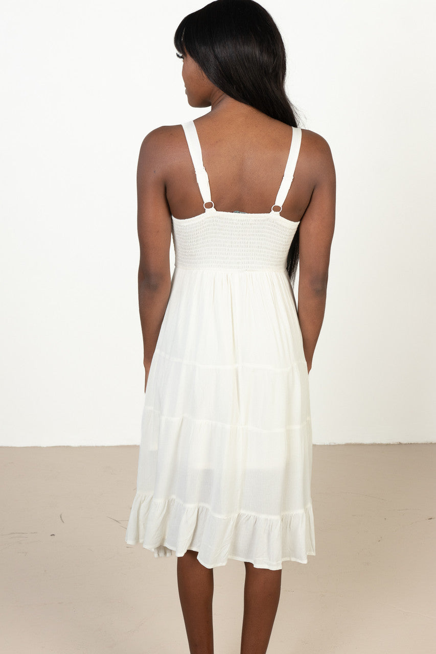 Ivory Satin Bustier Dress