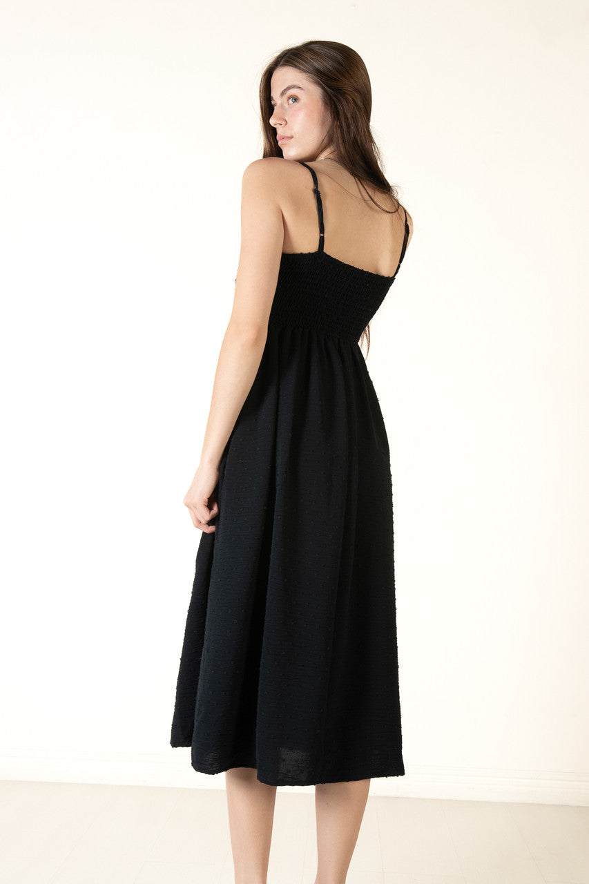 Black Crochet Waist Maxi Dress
