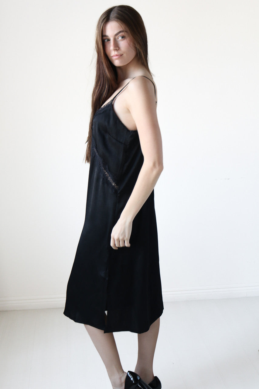 Black Midi Slip Dress