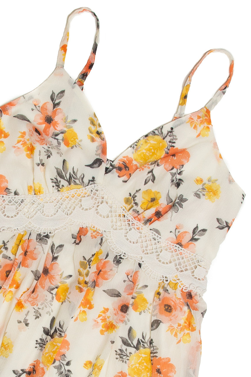 Cream Crochet Waistband Mini Dress