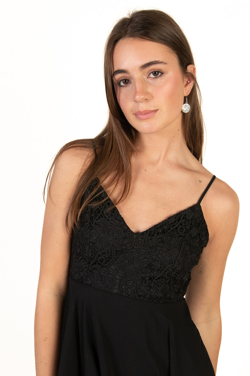 Black Lace Top Mini