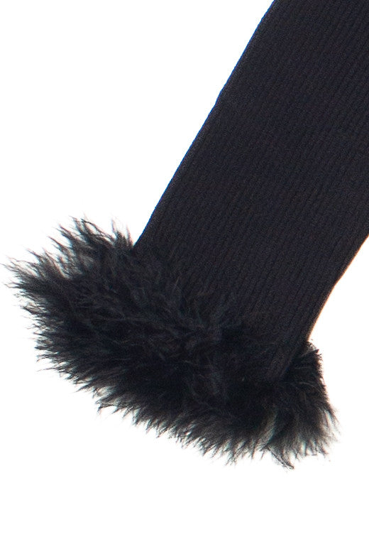 Feather Trim Long Sleeve Mini Dress