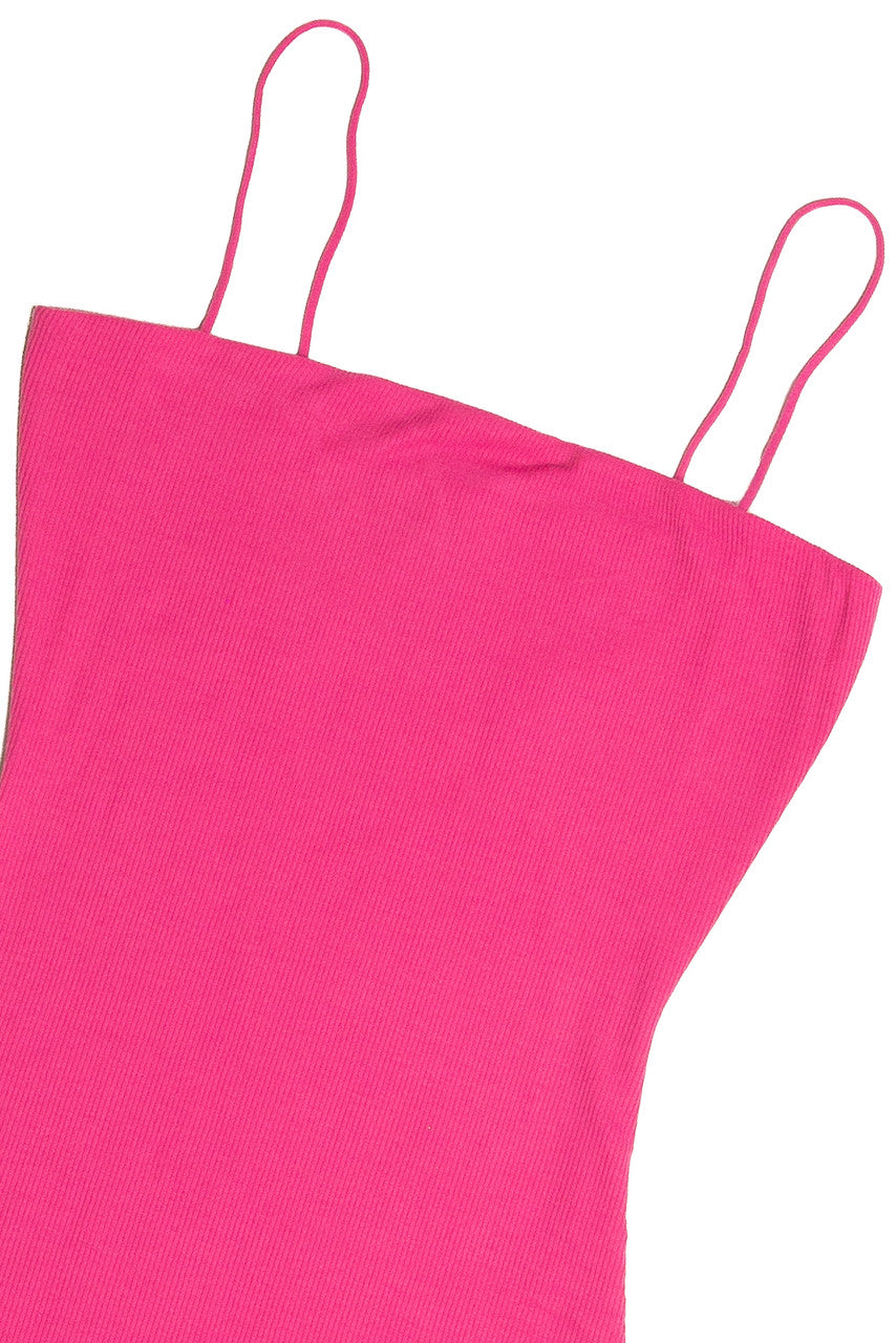 Pink Ribbed Cami Dress