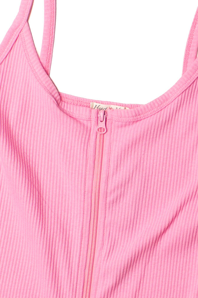 Taffy Pink Zip Up Cami Dress
