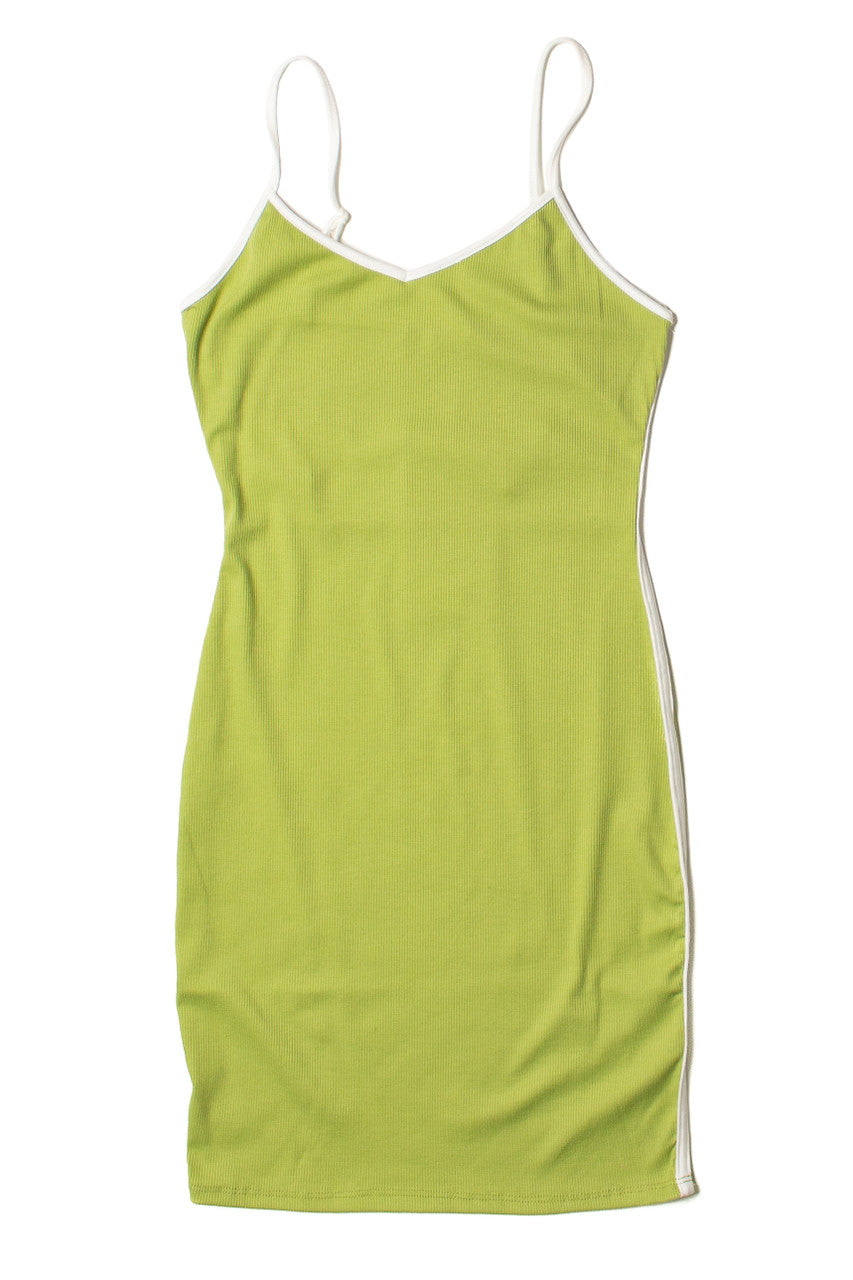 Moss Green White Trim Mini Dress