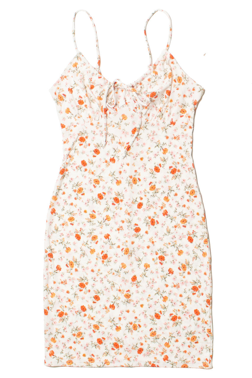 White Floral Milkmaid Cami Mini Dress