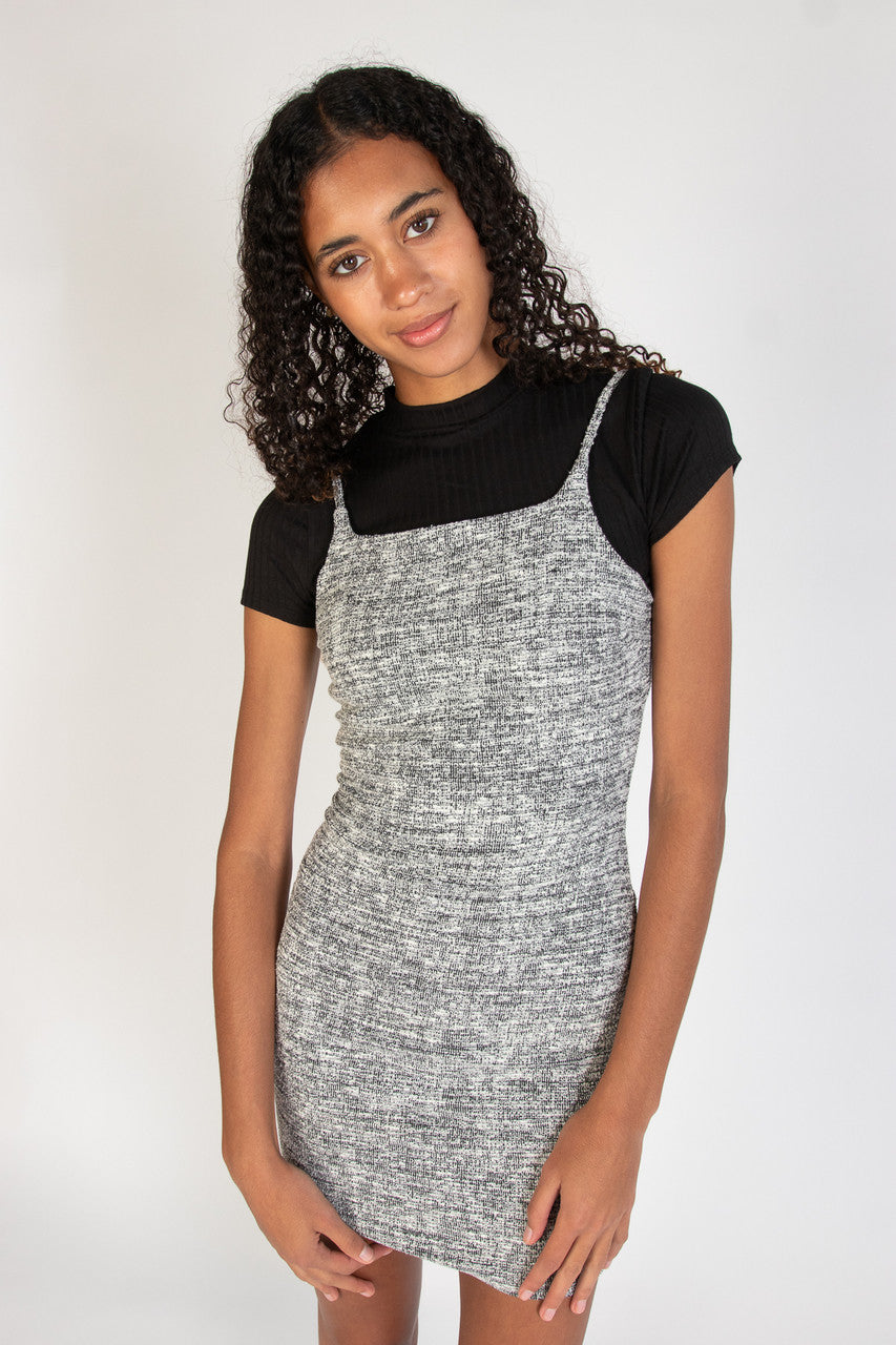 Cami Mini Dress with Mock Neck Tee