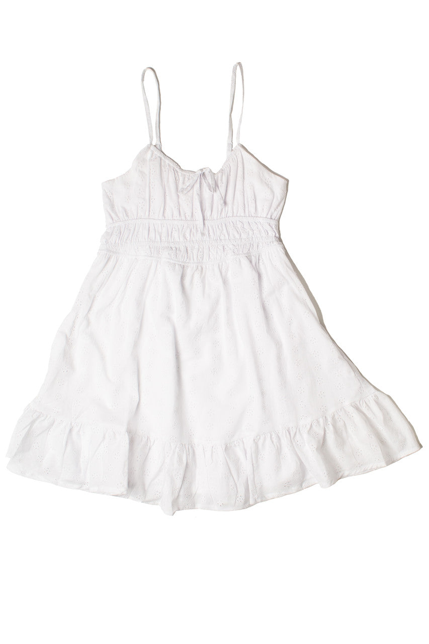 Floral Eyelet Milkmaid Mini Dress
