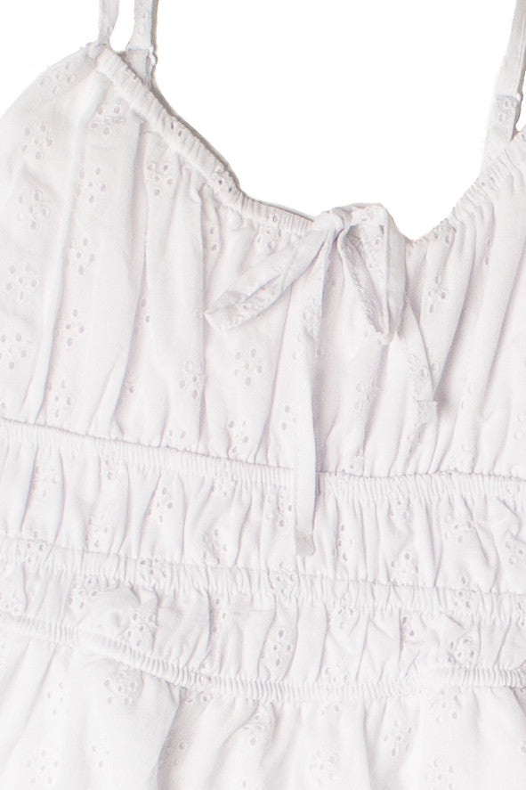 Floral Eyelet Milkmaid Mini Dress