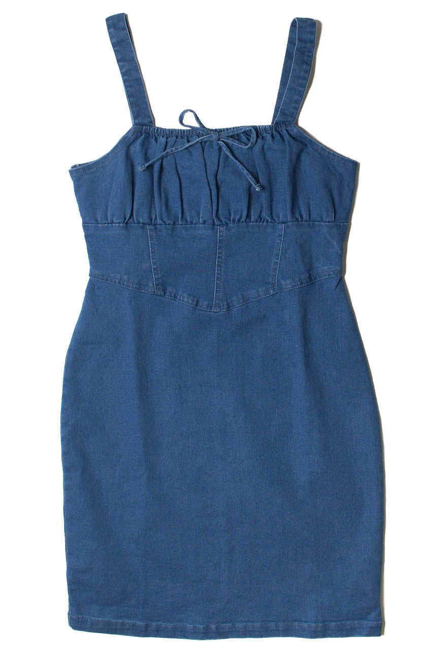 Corset Bodice Denim Mini Dress