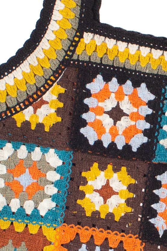 Crochet Granny Square Mini Dress