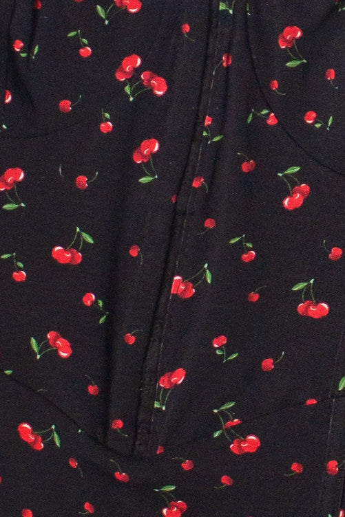 Cherry Print Hook & Eye Bustier Dress