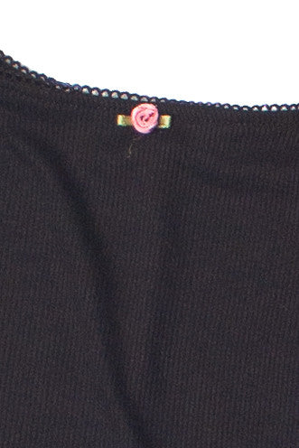 Ribbed Rose Bud Skater Dress