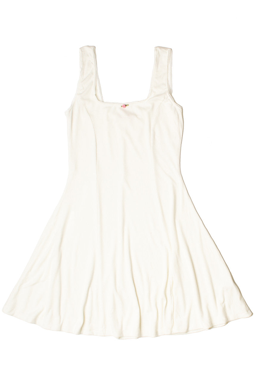 Ribbed Rose Bud Skater Dress