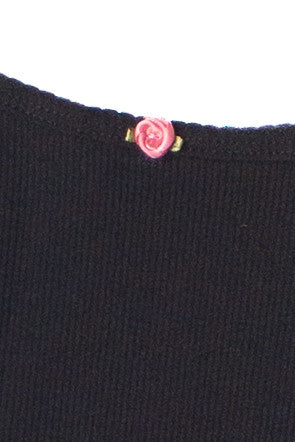 Square Neck Rose Bud Ribbed Mini Dress