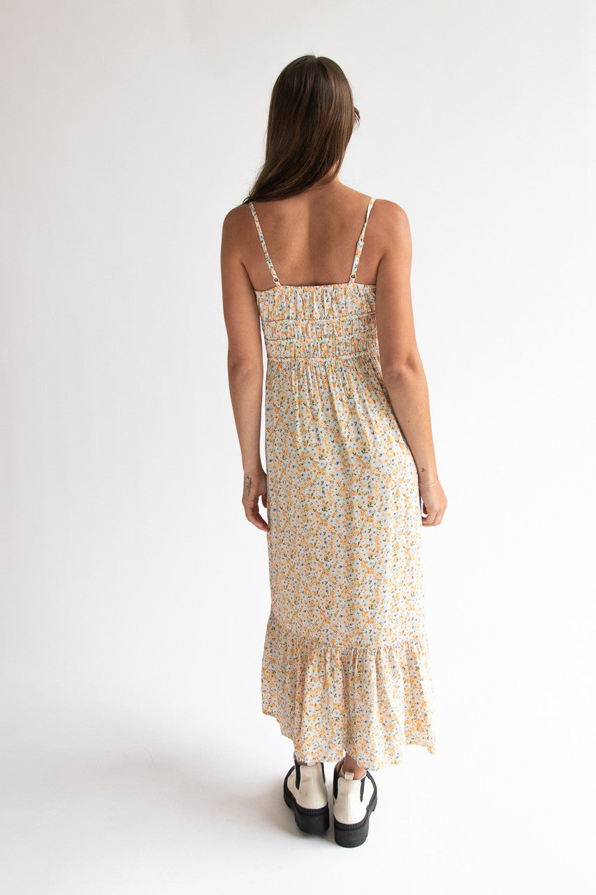 Floral Shirred Maxi Dress