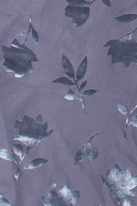 Floral Velvet Burnout Funnel Neck Maxi Dress