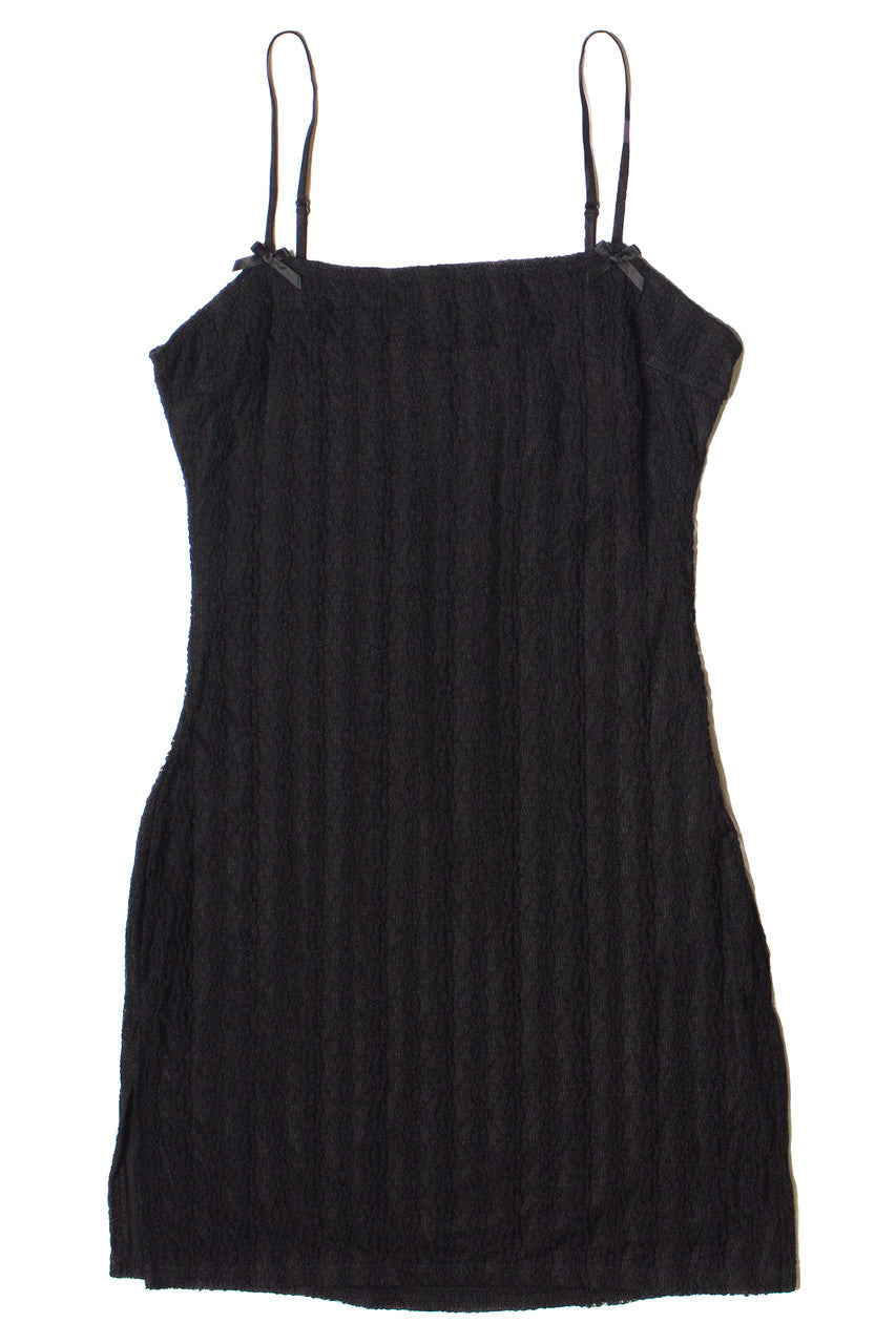 Bow Detail Lined Lace Mini Dress