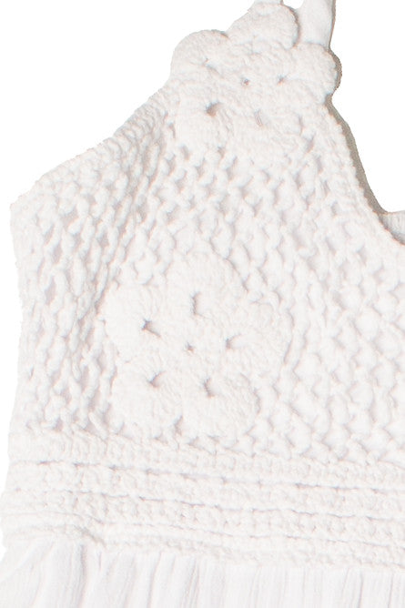 Flower Crochet Top Maxi Dress