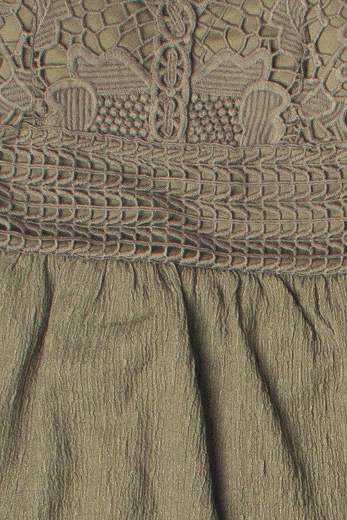 Floral Lace Top Gauze Maxi Dress