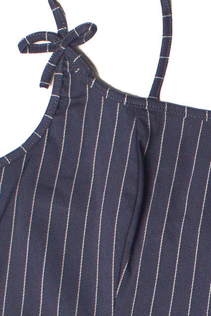 Pinstripe Bow Mini Dress