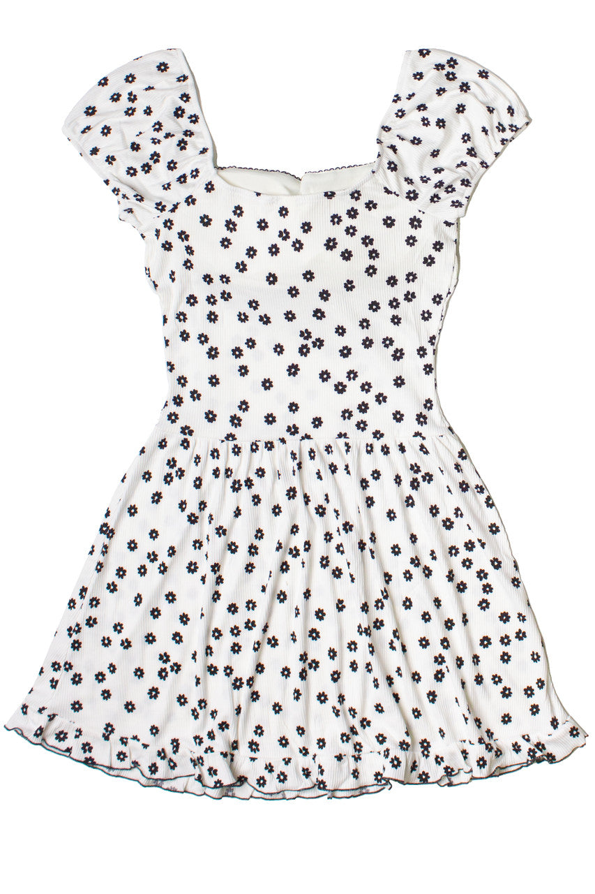 Floral Print Drop Waist Dress