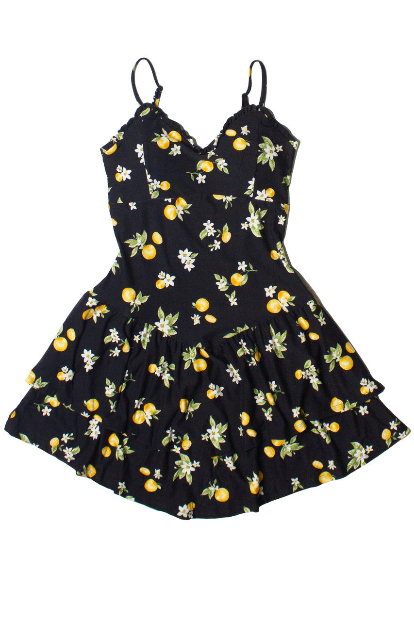 Drop Waist Patterned Mini Dress