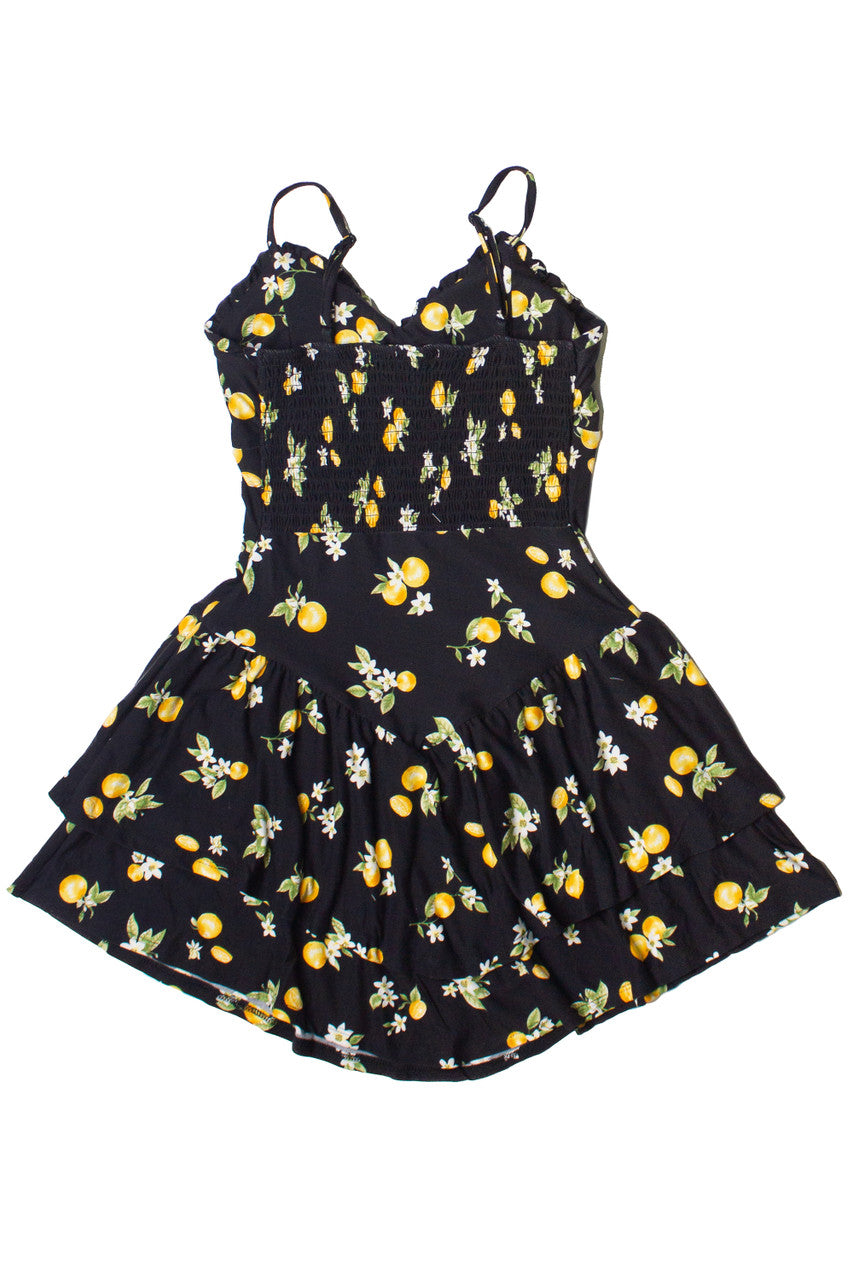 Drop Waist Patterned Mini Dress