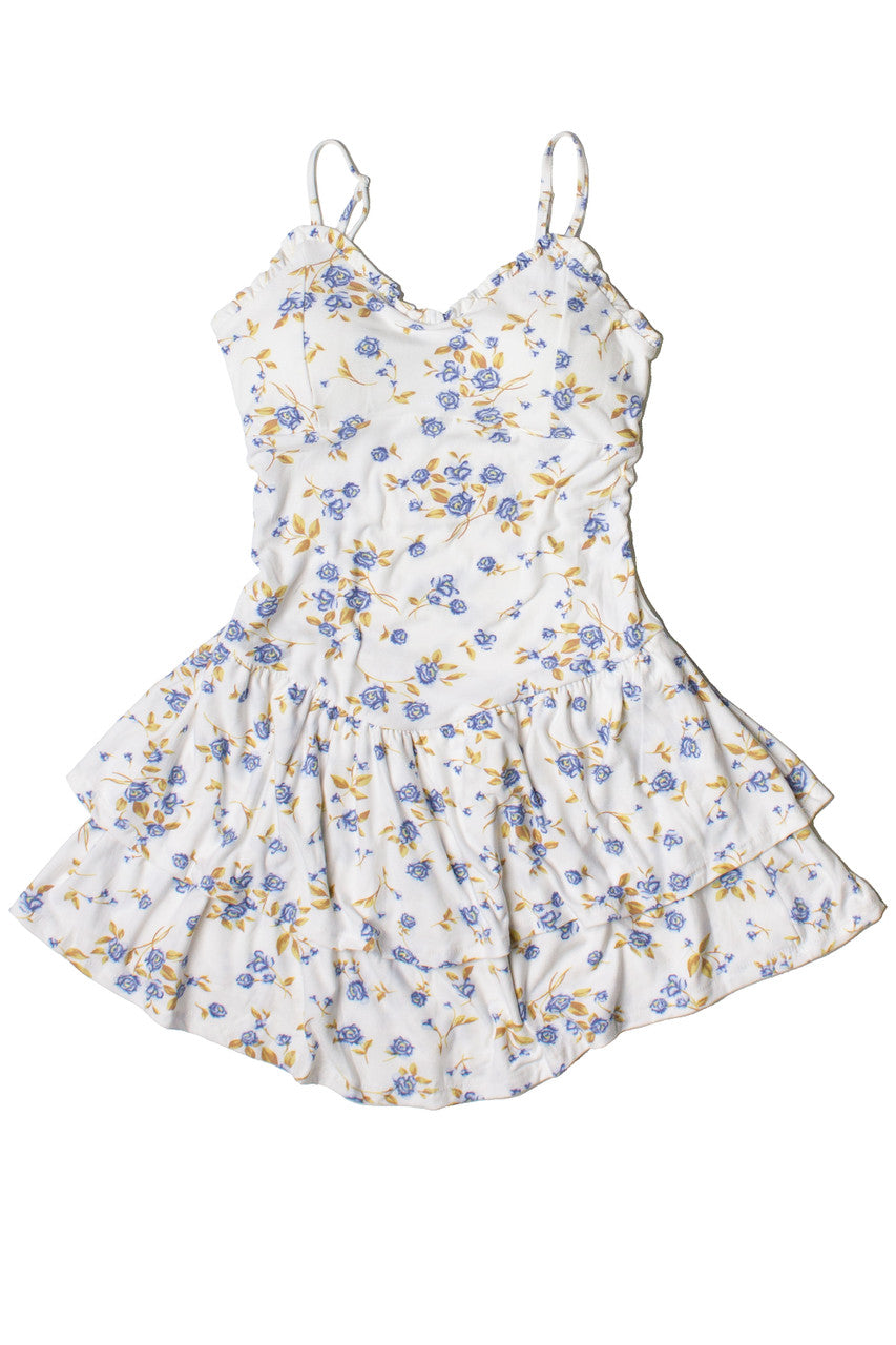 Drop Waist Patterned Mini Dress