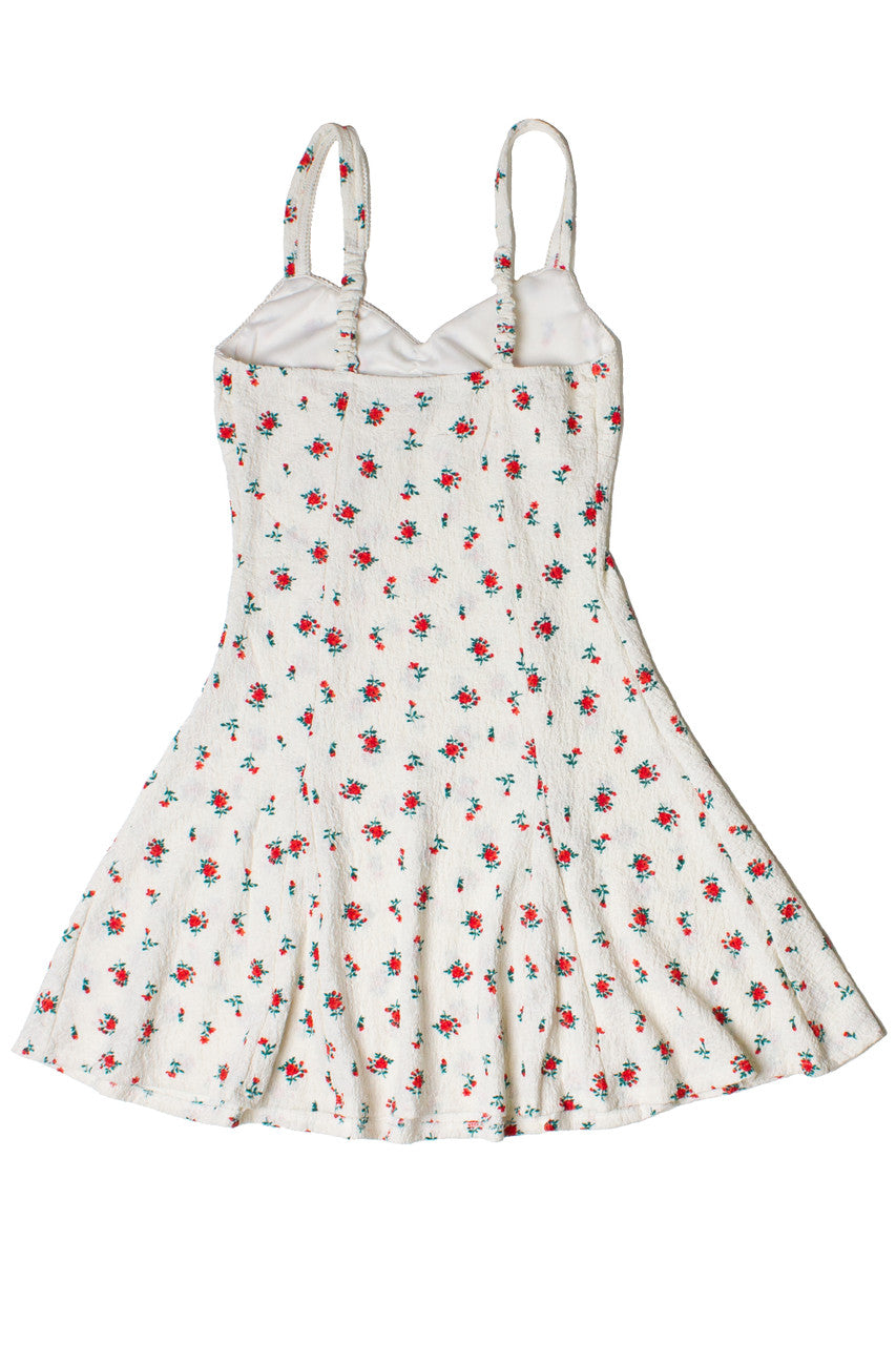Rose Print Fit & Flare Mini Dress