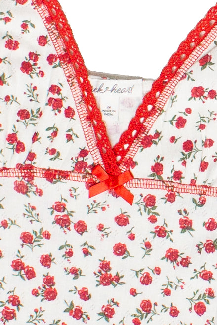 Pointelle Floral Ruffle Dress