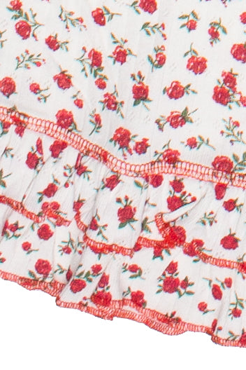 Pointelle Floral Ruffle Dress