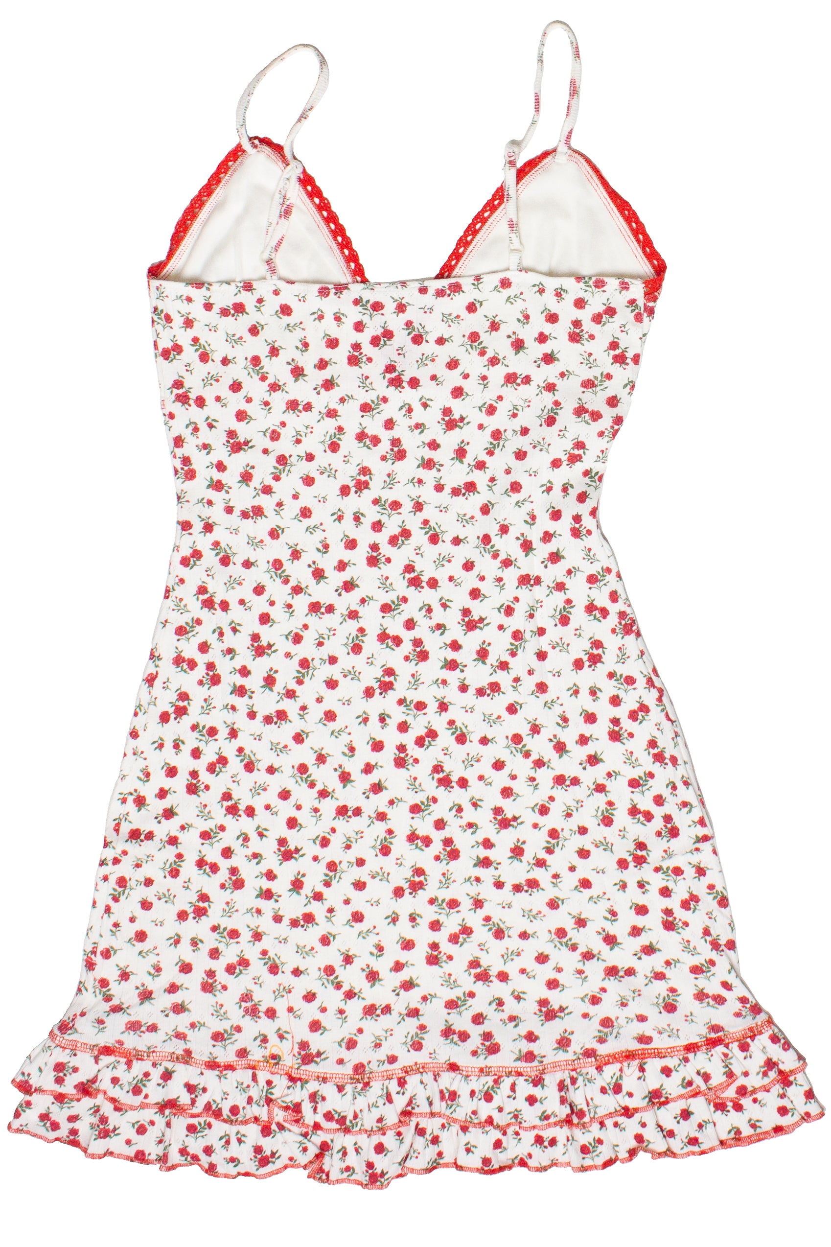 Pointelle Floral Ruffle Dress