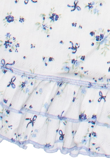 Pointelle Floral Ruffle Dress