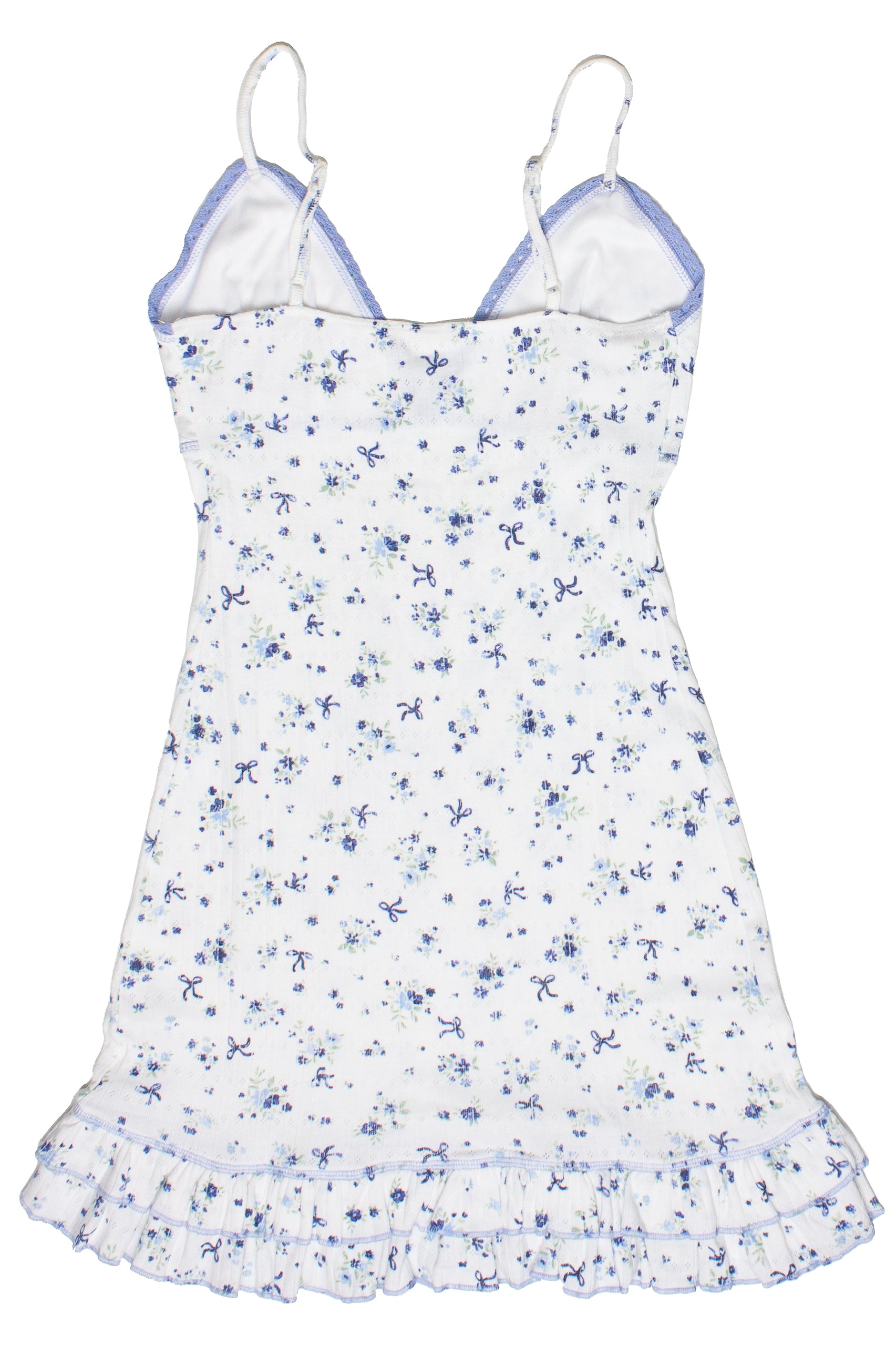 Pointelle Floral Ruffle Dress