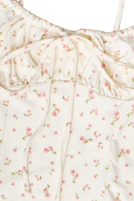 Sleeveless Floral Milkmaid Midi Dress