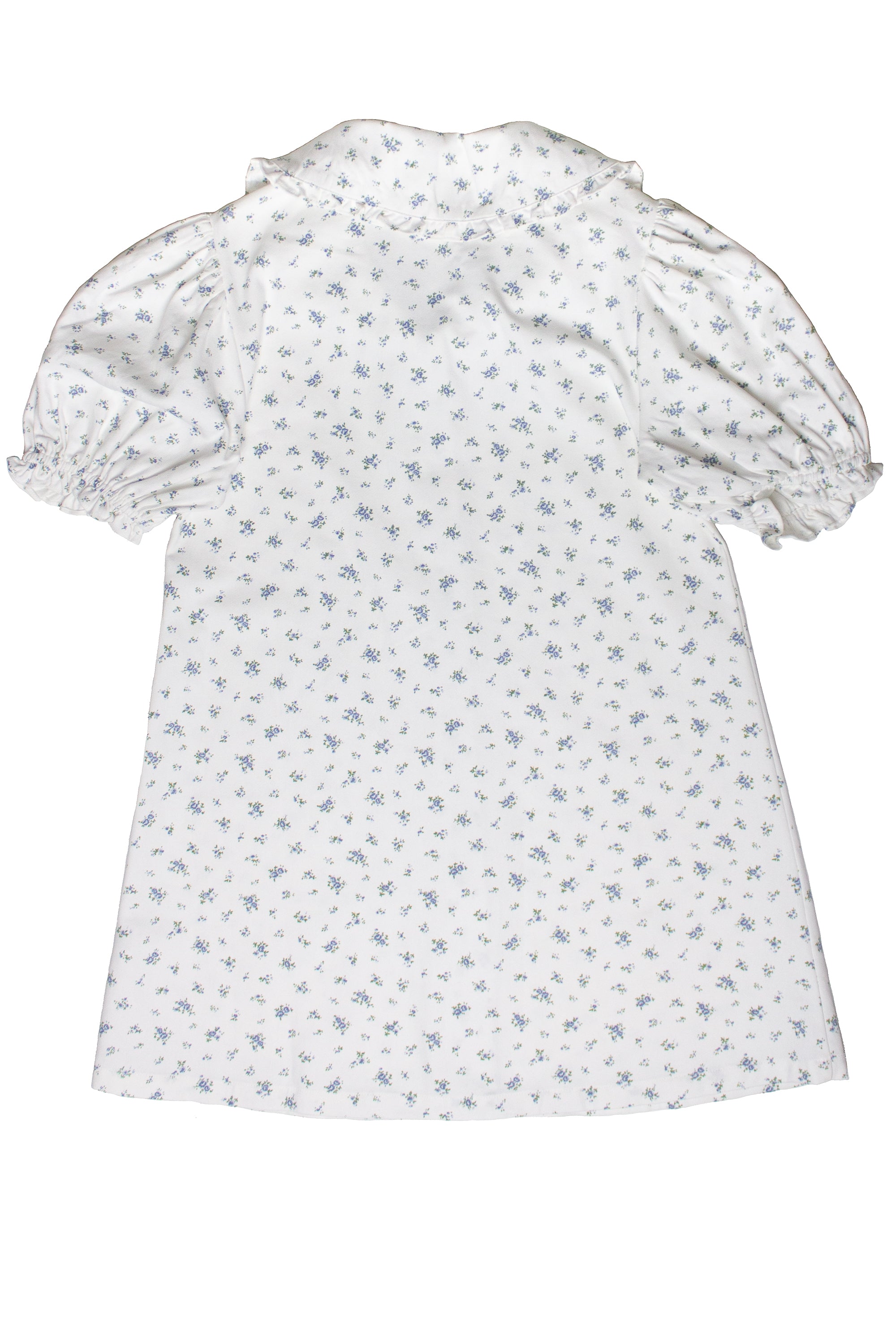 Floral Peter Pan Collar Denim Dress