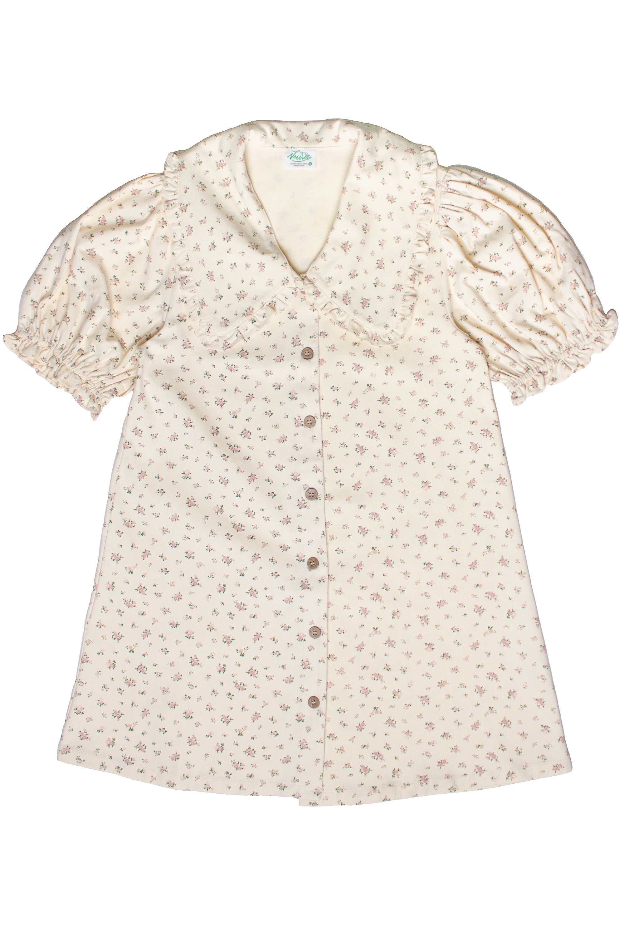 Floral Peter Pan Collar Denim Dress
