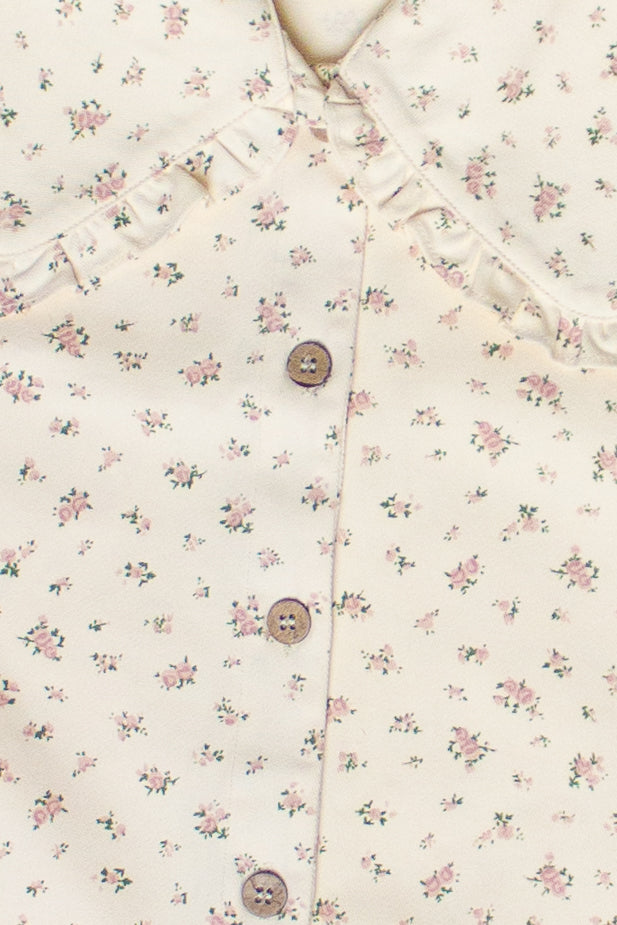 Floral Peter Pan Collar Denim Dress