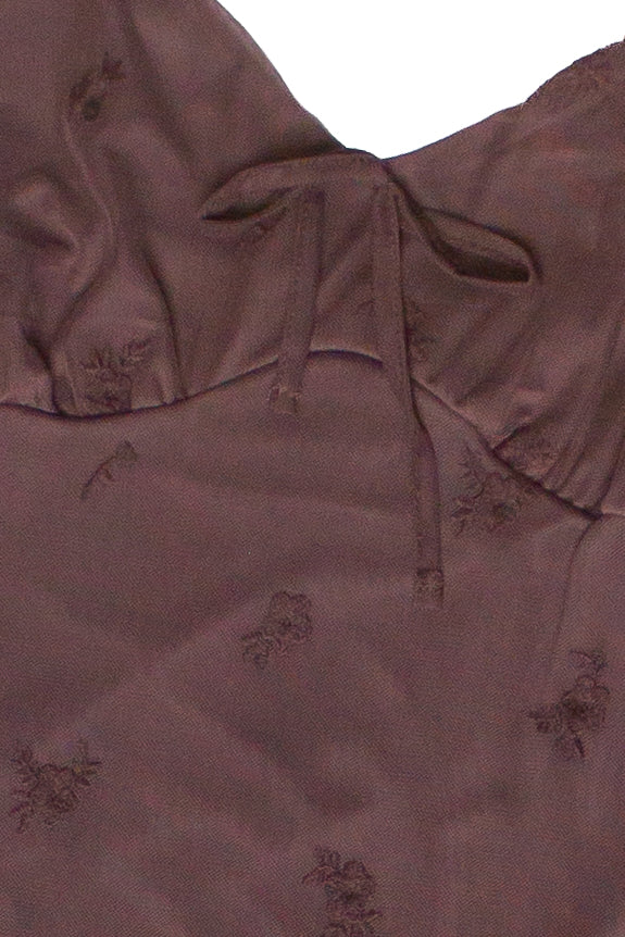 Embroidered Floral Mesh Midi Dress