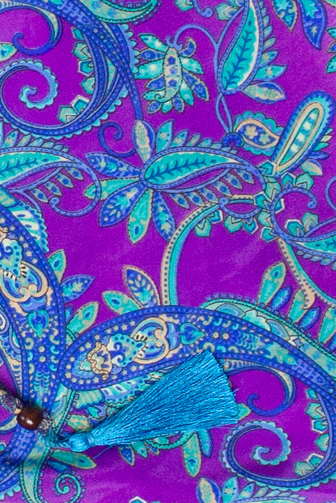 Patterned Scarf Halter Dress - Light Blue