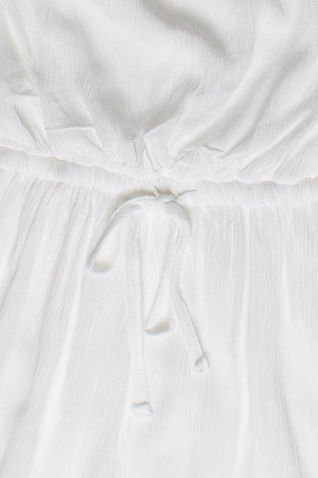 Sequin Flower Strapless Mini Dress - White